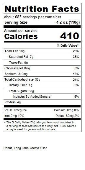 Chocolate Creme Filled Long John