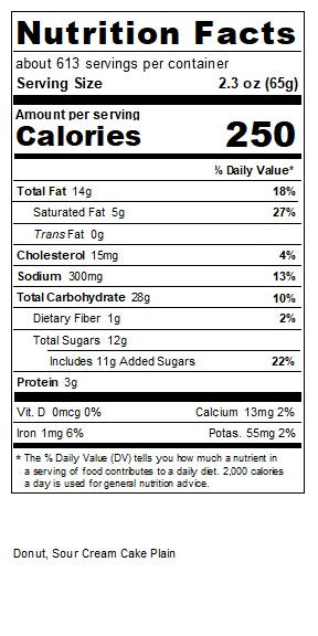 Plain Sour Cream Cake Donut