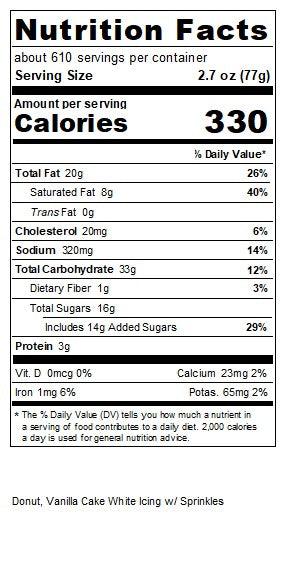 Vanilla Iced Vanilla Cake Donut with Sprinkles