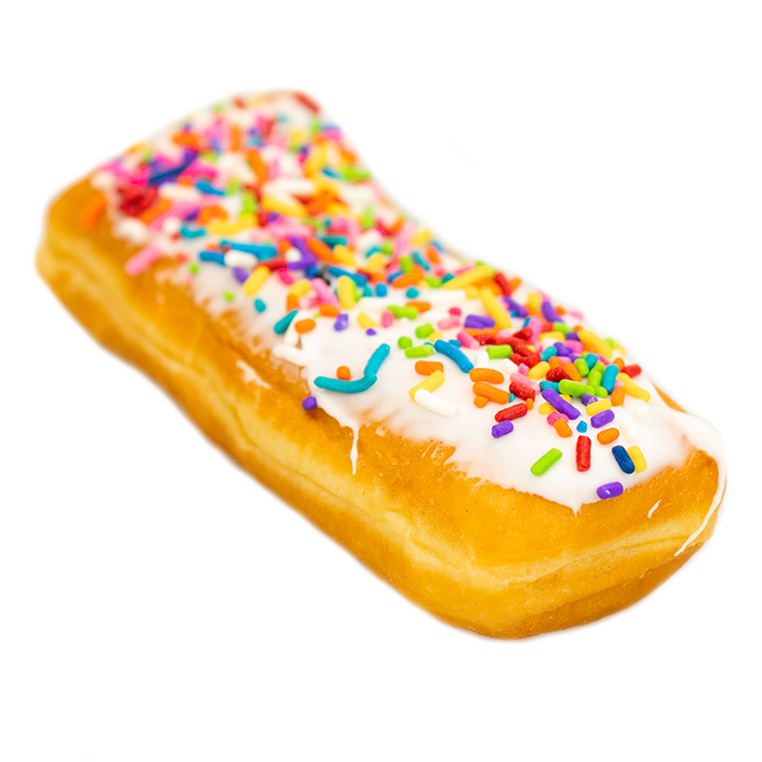 Vanilla Iced Long John with Sprinkles