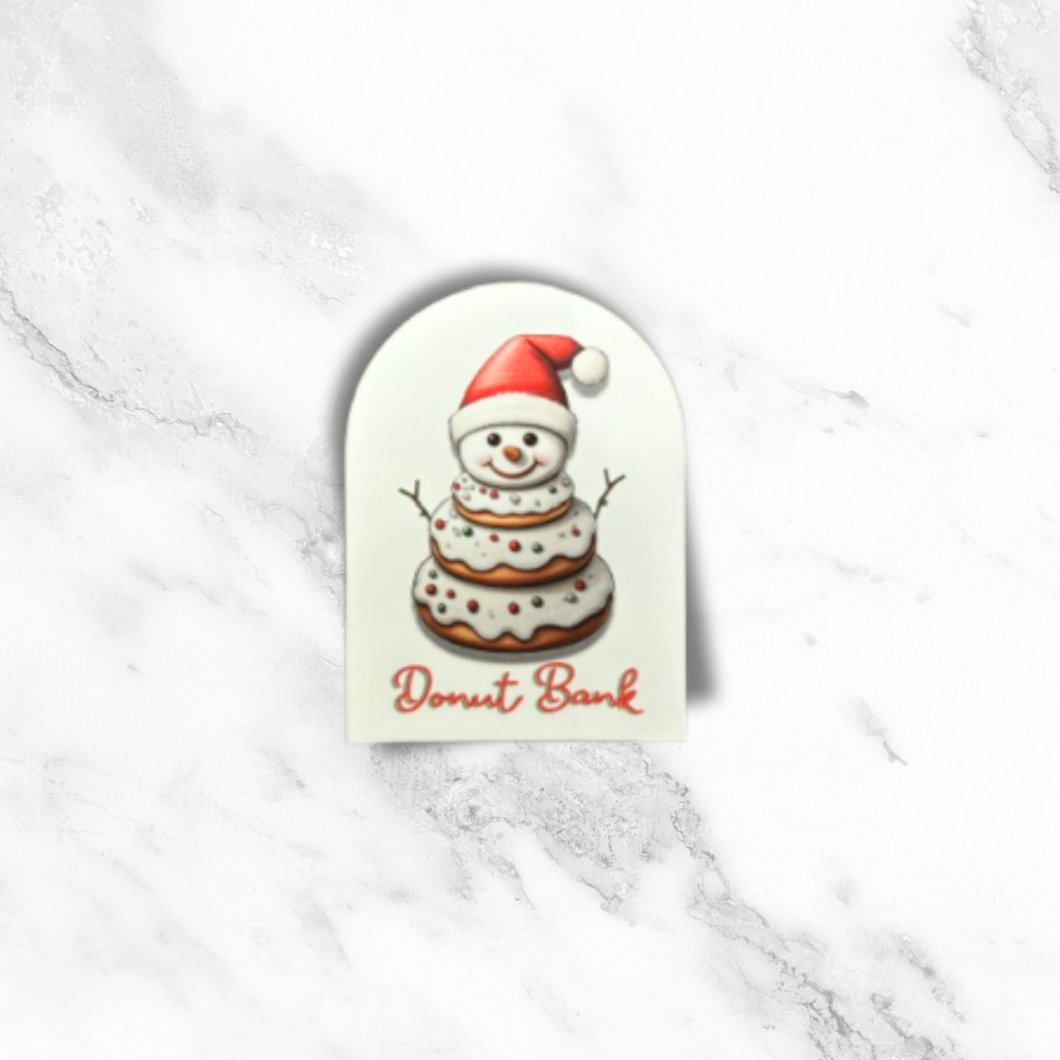 Donut Bank Snowman Sticker